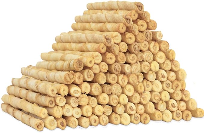 MON2SUN Dog Rawhide Twist Sticks Chicken Flavor 5 Inch Thin Sticks Rawhide Chews Treats for Puppy and Small Dogs 120 Count