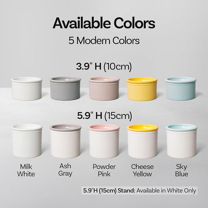 Hello Bowl Elevated Ceramic Cat Bowl with Stand, Raised Whisker-Friendly Feeding Bowl for Cats & Small Dogs, Patented Design, Made in Korea (5.9" H - Pink, Square/Dry)