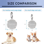 Dog Tags Personalized for Pets,Dog Name Tags QR Code,No Subscription Fees,Modifiable Pet Online Profile,Stainless Steel,No App Required,for Dogs and Cats Small,Medium,Large(Round,Small)