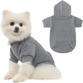 KOOLTAIL Basic Dog Hoodie - Soft and Warm Dog Hoodie Sweater with Leash Hole and Pocket, Dog Winter Coat, Cold Weather Clothes Sweatshirt for Small Medium Large Dogs Puppy Cat Boys Girls Grey XS