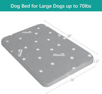 Waterproof Dog Bed for Large/Medium Dog, Memory Foam Orthopedic Dogs Beds & Furniture 38” x 26" x 1.5" for Large Sized Dogs with Anti-Slip & Washable Removable Cover, Soft Flannel Top Pet Beds, Grey