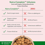 ULTIMATE PET NUTRITION Nutra Complete Bone Broth Infusions, 100% Freeze Dried Raw Veterinarian Formulated Dog Food with Antioxidants Prebiotics and Amino Acids (3 Pound, Bone Broth Duck)