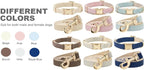 Soft Dog Collar and Leash Set Adjustable Woven Tweed Dog Collars with Metal Buckle and Lead for Small Medium Large Dogs,Beige