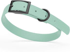 Dogline Biothane Waterproof Dog Collar Strong Coated Nylon Webbing with Black Hardware Odor- Proof for Easy Care Easy to Clean High Performance Fits Small Medium or Large Dogs, Sage Green