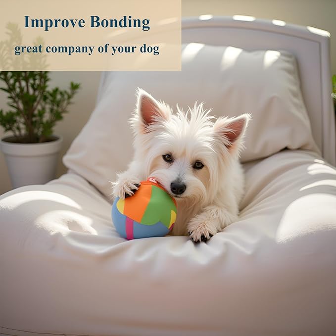Dog Chase & Treat Ball, Snuffle Ball for Dogs, Interactive Dog Toy for All Breeds Size with Storage Bag, Enrichment Toys for Mental Stimulation