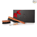 Zilberhaar Beard Brush Grooming Kit (Soft Version) 2nd Cut Boar Bristles - Ideal for Stubbles and Short To Medium Beards - Distributes Balm and Oil for Growth/Styling - Comes with Brush Cleaning Tool