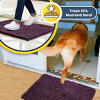 Muddy Mat® | Super Absorbent Door Mat Indoor, Microfiber Quick Dry Chenille Entryway Rug, Non-Slip Front Door Mat, Indoor Mats for Entryway, Machine Washable Pet Rug, Dark Purple 36" x 120"