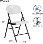 100 Pack Thicker 800 LBS White Folding Chairs, Commercial Grade Folding Chair, Foldable Chairs for Events