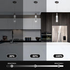 OKELI Modern Pendant Light,LED Bubble Crystal Kitchen Island Lights Fixtures,Black Mini Single Pendant Lighting for Kitchen Island Bar,6W,6000K,ETL,1Pack