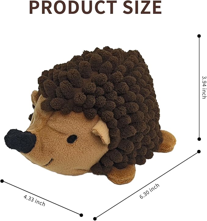Plush Hedgehog Dog Toys 3 PCS - Squeaky No-Stuffing Hedgehog for Small and Medium Dogs - Keep Your Puppy Busy with Multi-Colored Interactive Toys for Aggressive Chewers