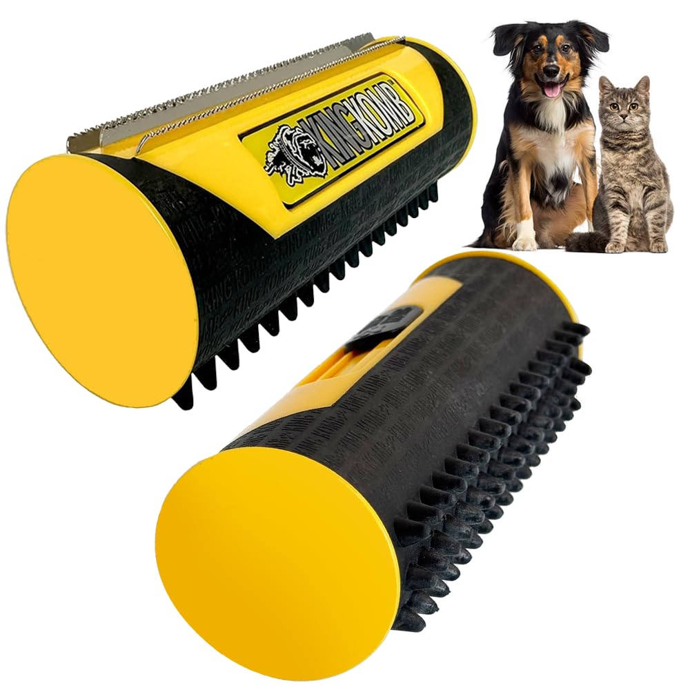 King Kanine Pet Grooming Brush, Self Cleaning Deshedding | Multi-Use Tool for Dogs, Cats & Horses for All Life Stages | Brush Pet for Grooming and Loose Hair | Perfect for Medium & Large Coats