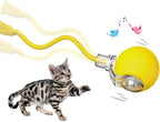Interactive Cat Toys, Automatic Moving Cat Toys for Bored Indoor Adult Cats, Fast Rolling, Chirping & Motion-Activated Kitty Toys, Fun Gift for Cats with Speedy Tail 2.0, USB Rechargeable, Yellow