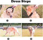 Love Dream Dog Collar and Leash Set, Heavy Duty Nylon Braided Rope Strong 4 FT Dog Leash and Martingale Training Collar for Small Medium Large Dogs Training and Walking (Black & Pink)