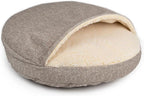 Snoozer Luxury Cozy Cave Dog Bed - Indoor Dog Bed with Cover Cave, Covered Calming Burrow for Medium & Large Sized Pets with Blanket Attached, Enclosed, Washable - XL, Merlin Linen