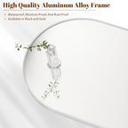 BEAUTYPEAK 24"x36" Arch Bathroom Mirror, Wall Mounted Vanity Metal Frame Mirror for Bedroom, Entryway, Living Room, Silver