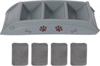 Foldable Pet Stairs with Non-Slip Surface, Portable Dog Steps Ramp for High Beds, Couches, Cars and SUVs, Support Up to 150lbs, Waterproof, Grey