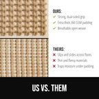 GORILLA GRIP Premium Dual Sided Extra Thick 5x7 Rug Gripper Pad for Hardwood Floors, Breathable Slip Resistant Pad Grips Under Carpet Area Rugs for Hard Surface Floor Protection, Easy Trim Mats, Beige