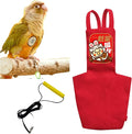 MANON ROSA Bird Diapers Leash Set Washable Reusable Handmade Flight Suit Waterproof Inner Layer - Protective Parrot Nappy Clothes Parakeets Macaws Budgies Canaries (Red3,Magpie)