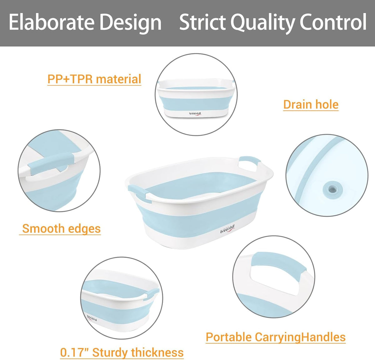 Collapsible Dog Bath Tub for Small Dogs & Cats, Portable Puppy Bath Tub with Water Drain Plug, Space Saving Foldable Pet Bathtub for Indoor & Outdoor Use, Blue