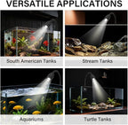 3W Fish Tank Light 3 Color Modes Clip on Aquarium Spotlight with Adjustable Focus Aquarium Focus Light with 10 Brightness Levels