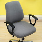 Computer Office Chair Cover, Split Protective & Stretchable Rotating Armchair Slipcover, Washable Dining Chairs Covers (Gray)