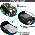 PetAmi Dog Purse Carrier for Small Dogs, Airline Approved Soft Sided Pet Carrier with Pockets, Ventilated Dog Carrying Bag for Puppy Cat, Dog Travel Supplies Bag, Sherpa Bed, Max 12 lbs, Floral Gray