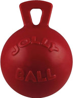 Jolly Pets Tug-n-Toss Heavy Duty Dog Toy Ball with Handle, 4.5 Inches/Small, Orange