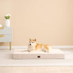 EHEYCIGA Orthopedic Dog Beds for Large Dogs with Removable Washable Cover for Crate, Camel, 35x23