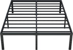 16 Inch King Bed Frame No Box Spring Needed, Heavy Duty King Platform Bed Frame Support Up to 3000 lbs, Easy Assembly, Noise Free, Black