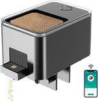 WiFi Automatic Fish Feeder for Aquarium, Food Dispenser for Fish Tank with App Control, USB Powered, Suitable for Small Tank Pelleted Food, Black