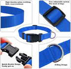 Blue Dog Collar Basic Adjustable Dog Collars for Puppy Small Medium Large Dogs Girls with Breathable Quick Release Nylon Pet Collar