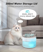 NPET WF100 Cat Fountain, 54oz/1.6L Automatic Pet Water Fountain Dog Water Dispenser with LED Light Quiet Pump for Cats & Small Dogs(Fountain+4 Filters +4 Sponges, White)