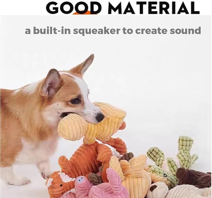 5 Pack Tough Dog Toys Stuffed Squeaky Dog Toys Assortment Value Bundle Dog Squeaky Toys Assortment Puppy Pet Mutt Dog Toy Dog Squeak Toy for Medium Large Dogs