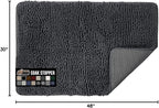 GORILLA GRIP SoakSTOPPER Dog Door Mat, 48x30 Machine Washable Rug Absorbent Doormat Captures Moisture Mud Dirt, Quick Dry Soft Chenille Entryway Rugs Indoor Entrance Mats for Dog Paws, Charcoal