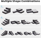 3-Step Adjustable Dog Stairs for Sofa and Couch, Dog Steps for Small Dogs and Cats, Foldable Pet Stairs for Low Bed Climbing, Non-Slip Pet Step Indoor, Grey