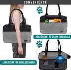 PetAmi Dog Purse Carrier for Small Dogs, Airline Approved Soft Sided Pet Carrier with Pockets, Ventilated Dog Carrying Bag for Puppy Cat, Dog Travel Supplies Bag, Sherpa Bed, Max 12 lbs, Stripe Black