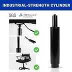 3.9" Office Chair Cylinder Replacement - Heavy Duty 1000lbs Class 4 Hydraulic Lift with Silent 360° Rotation, Universal Pneumatic Piston Fit for Sinking Desk/Gaming Chairs