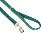 Soft Corduroy Dog Collar and Leash Set Adjustable Durable Dog Collars with Metal Buckle and Lead for Small Dogs,Dark Green