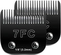2PCS 7FC Blades Dog Grooming Blades Compatible with Andis Dog Clippers Blades,Dog Clipper Blades Compatible with Oster A5,Wahl km10 Dog Clippers for Animal Dog Cat Horse