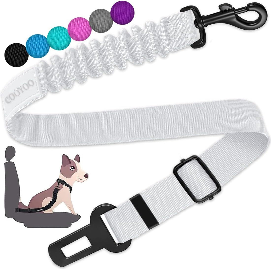 COOYOO Dog Seat Belt, Durability Retractable Dog Car Harness Adjustable Dog Seat Belt for Vehicle Nylon Pet Safety Seat Belts Heavy Duty & Elastic