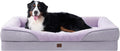 EHEYCIGA Memory Foam XXL Dog Bed for XLarge Sized, Extra Large Orthopedic Dog Sofa with Sides and Waterproof Liner, Washable Bolster Pet Couch with Removable Cover, 52x41x8 Inch, Purple