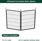 FXW Rollick Unleashed Dog Playpen for Indoor, Yard, RV Camping, 40 inch 2 Panels for Medium and Large Dogs, Black│Patented