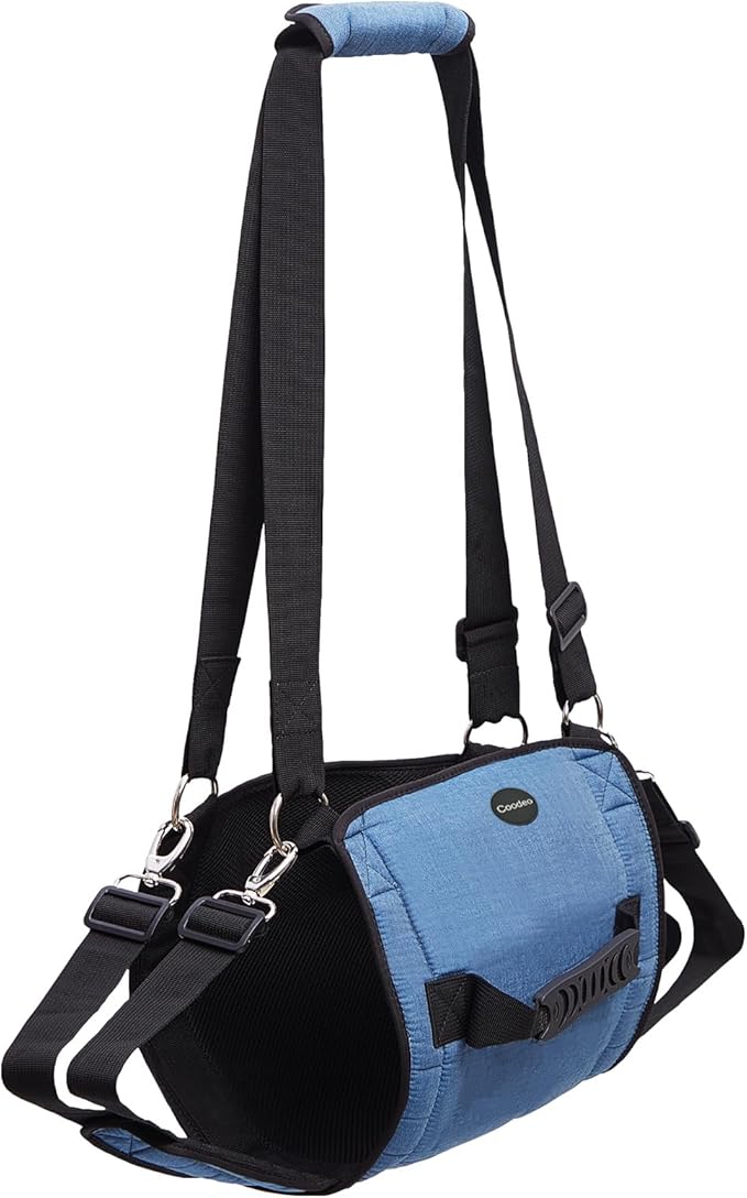 COODEO Dog Carry Sling, Emergency Backpack Pet Legs Support & Rehabilitation Dog Lift Harness for Nail Trimming, Dog Carrier for Senior Dogs Joint Injuries, Arthritis, Up and Down Stairs(XL, Blue)