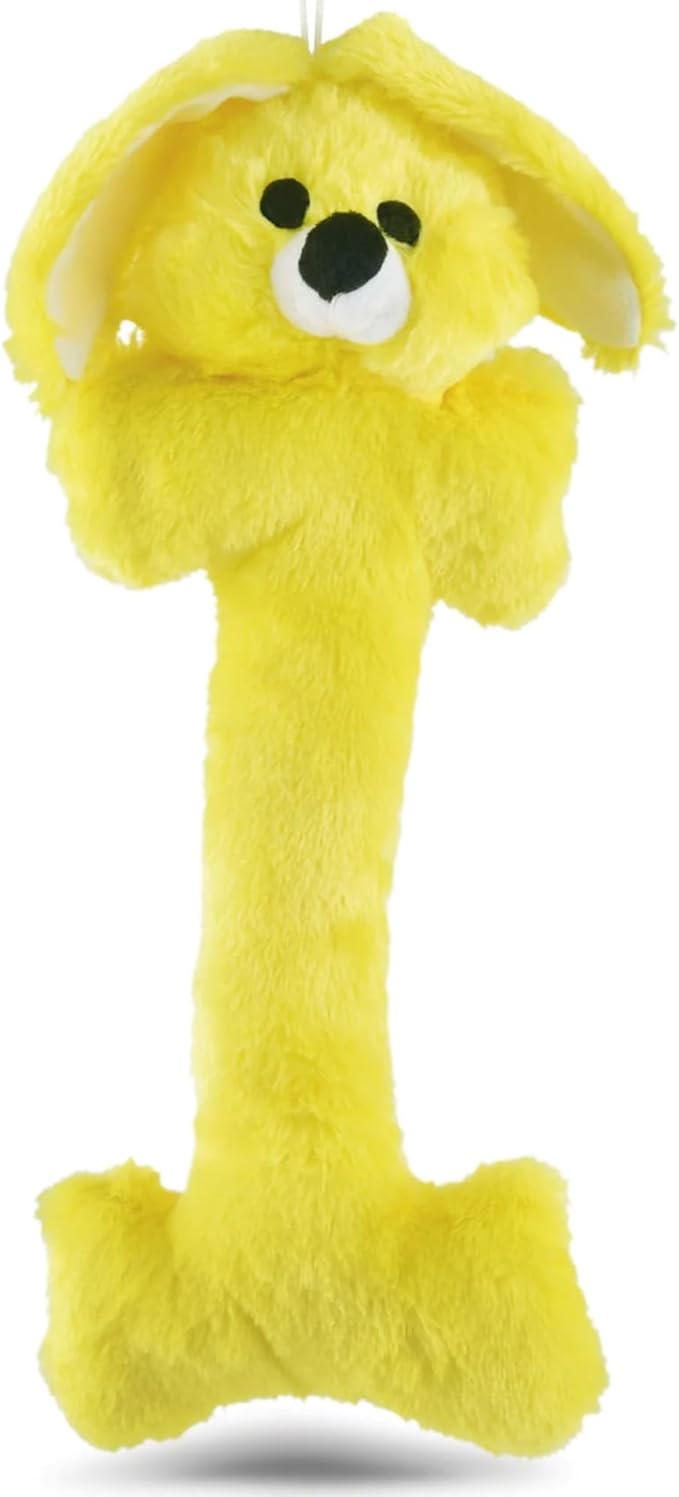 Jeffers Pet Plush Dog Toy with Squeaker, Yellow Bunny 14" - Soft Crinkle Fabric, Safe & Durable, Healthy Fun for Small & Medium Dogs, Interactive Play, Fetch, Tug - Best Gift for Active Games