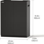 LANDEN Aquarium Wooden Stand and Cabinet for up to 16 Gal Tank, Fish Reptile Sea Salt WaterTank Stand, Nano Foam Leveling Mat Included, W23.6xD11.8xH31.5 in, Wooden Matte Black Painted(Stand Only)