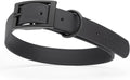 Dogline Biothane Waterproof Dog Collar Strong Coated Nylon Webbing with Black Hardware Odor- Proof for Easy Care Easy to Clean High Performance Fits Small Medium or Large Dogs, Black