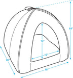 Pet Tent - Soft Bed for Dog and Cat by Best Pet Supplies - Gray Lattice, 19" x 19" x H:19"