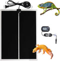 MQ Reptile Terrarium Heat Pad with LCD Digital Aquarium Thermometer, 11 x 16.5in Power Adjustment Under Tank Heater Mat for Pets, Small Animals, Seedling, 20W