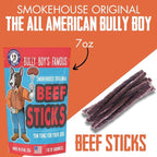 Bully Boy's Famous Beef Sticks Dog Treats | Free from Wheat, Corn, Soy, or Gluten | USA Sourced Ingredients | with Smokehouse Beef | Made in Utah | 7 oz - 1 Pack