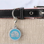 Personalized Pet ID Tags with Lobster Claw Clasp for Kittens and Cats - Small pet Tags for Cats, cat Name Tags for Collar, Custom cat id tag (Sleeping-Round-Small: Pink)